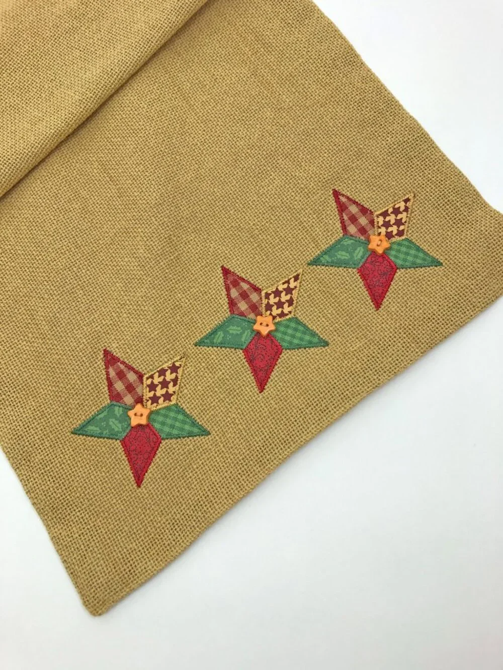 Christmas Burlap Table Runner 13x54